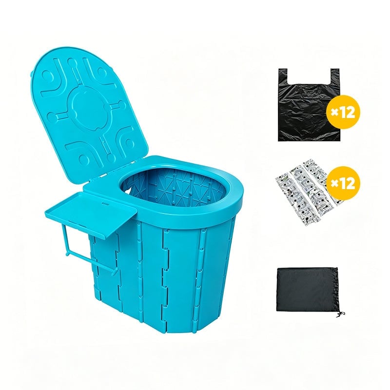 Portable Folding Toilet with Lid