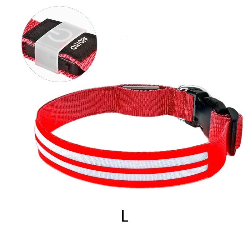 Dual Fiber Nighttime Luminous Dog Collar