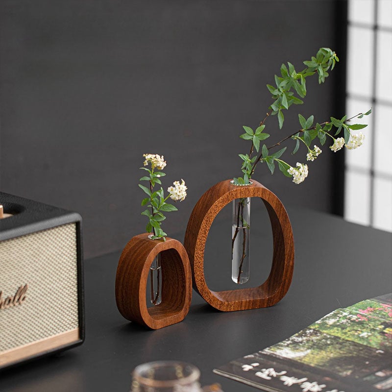 ✨Solid Wood Glass Vase