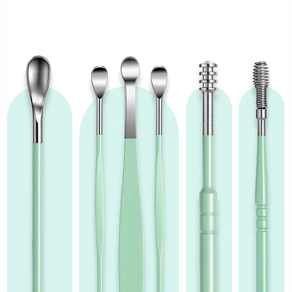 6 Counts Set Stainless Steel Spiral Ear Massage Cleaning Tool