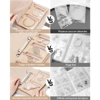 Étui de rangement de bijoux portable en cuir