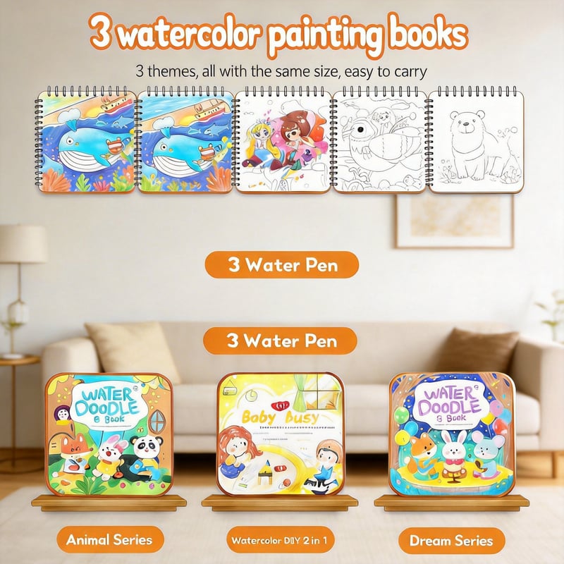 Reusable Magic Water Doodle Books for Kids