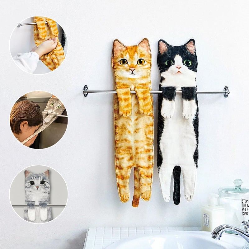 Cute Cat Hand Towel