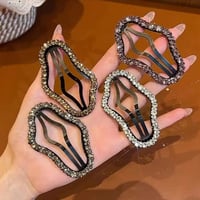 Rhinestone Bling Snap Hair Clip Barrettes (4 Stk)