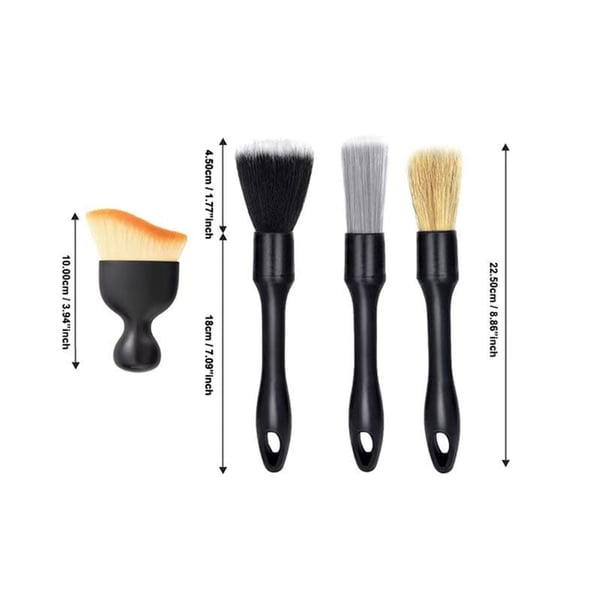 4-Piece Car Interior Cleaning Brush Set