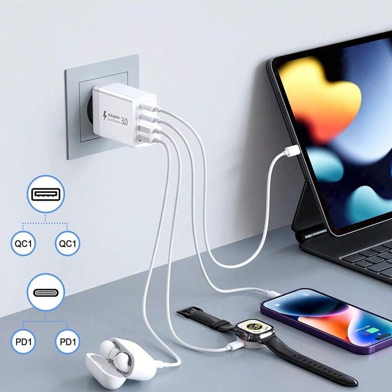 Multi-port mobile phone fast charging head