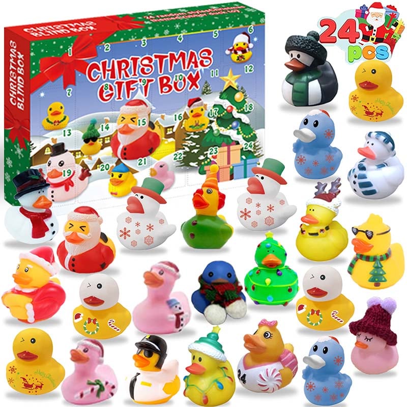 24 stuks kerstbadeendjes adventskalender