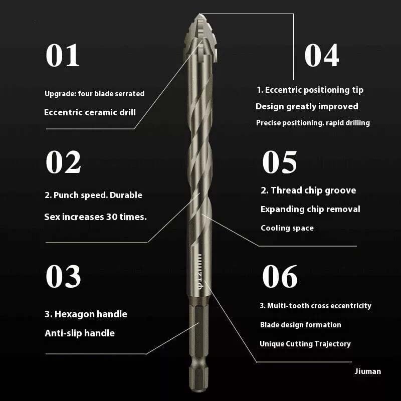 Four-Flute Sawtooth Eccentric Drill Bit