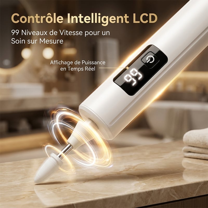 Lime à ongles électrique avec éclairage LED
