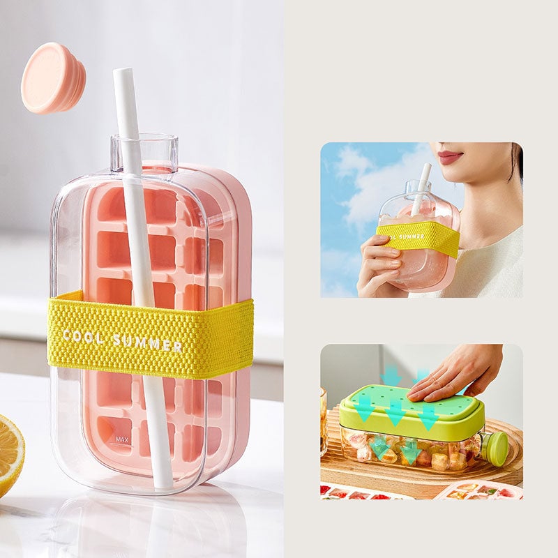 Straw Cup Ice Maker Bottle