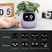 Smart AI Flowerpot with Temperature Display and Animated Expressions