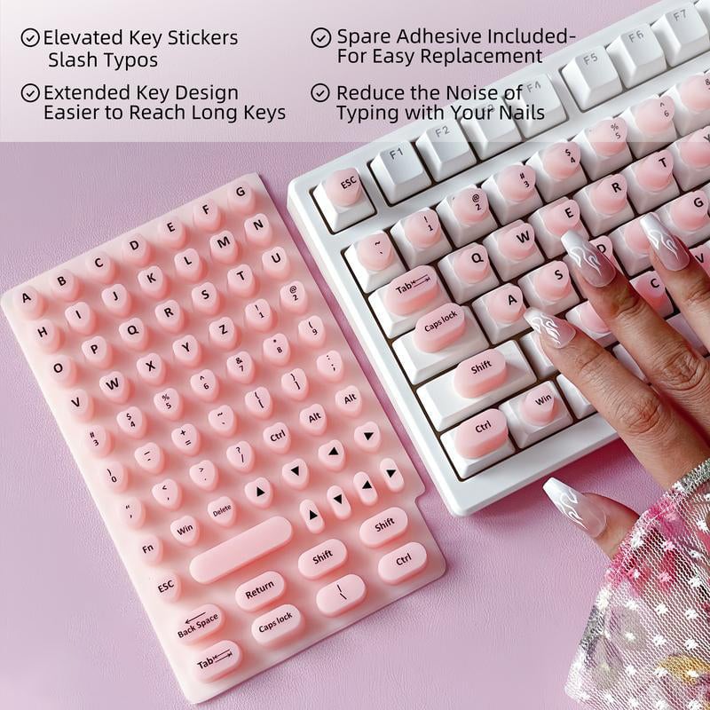 Long Nail Typing Keycap Enhancer Stickers