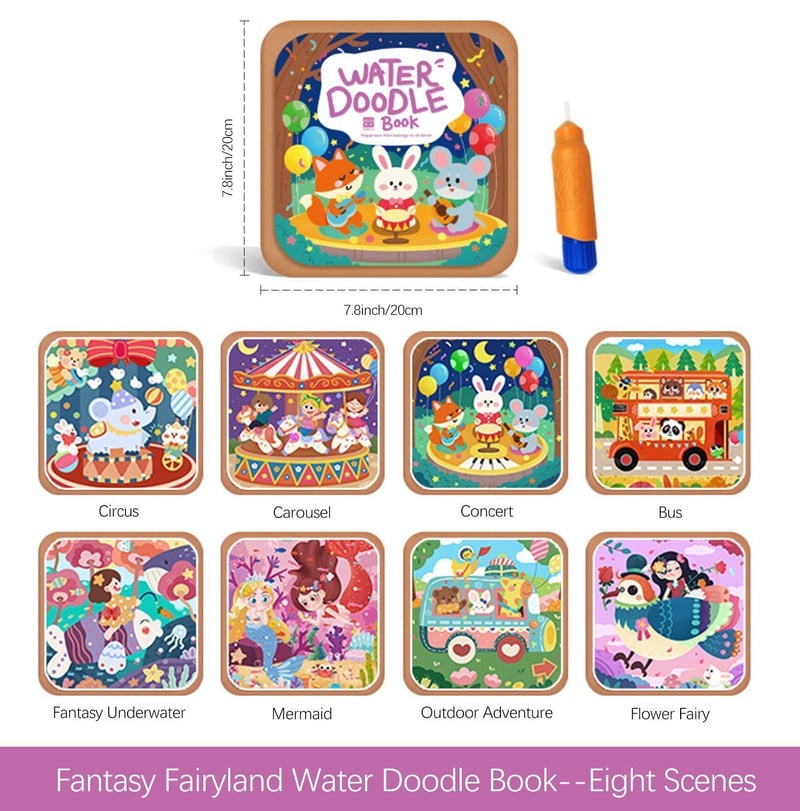 Reusable Magic Water Doodle Books for Kids
