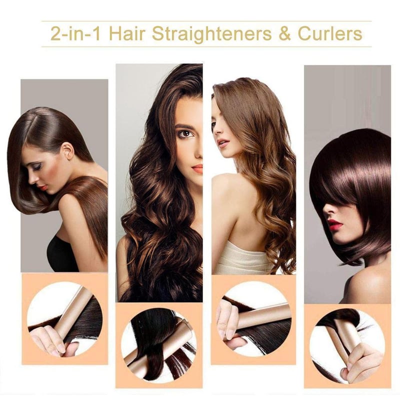 2-IN-1 Silky Hair Straightener & Curling Iron