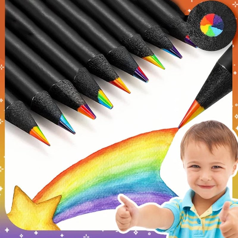 Leuk kleurpotlood met kleurverloop in regenboogkleuren