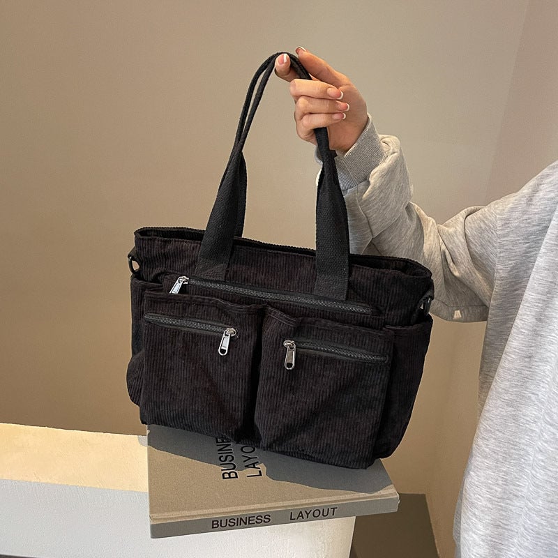 Große Kapazität Corduroy-Damentasche