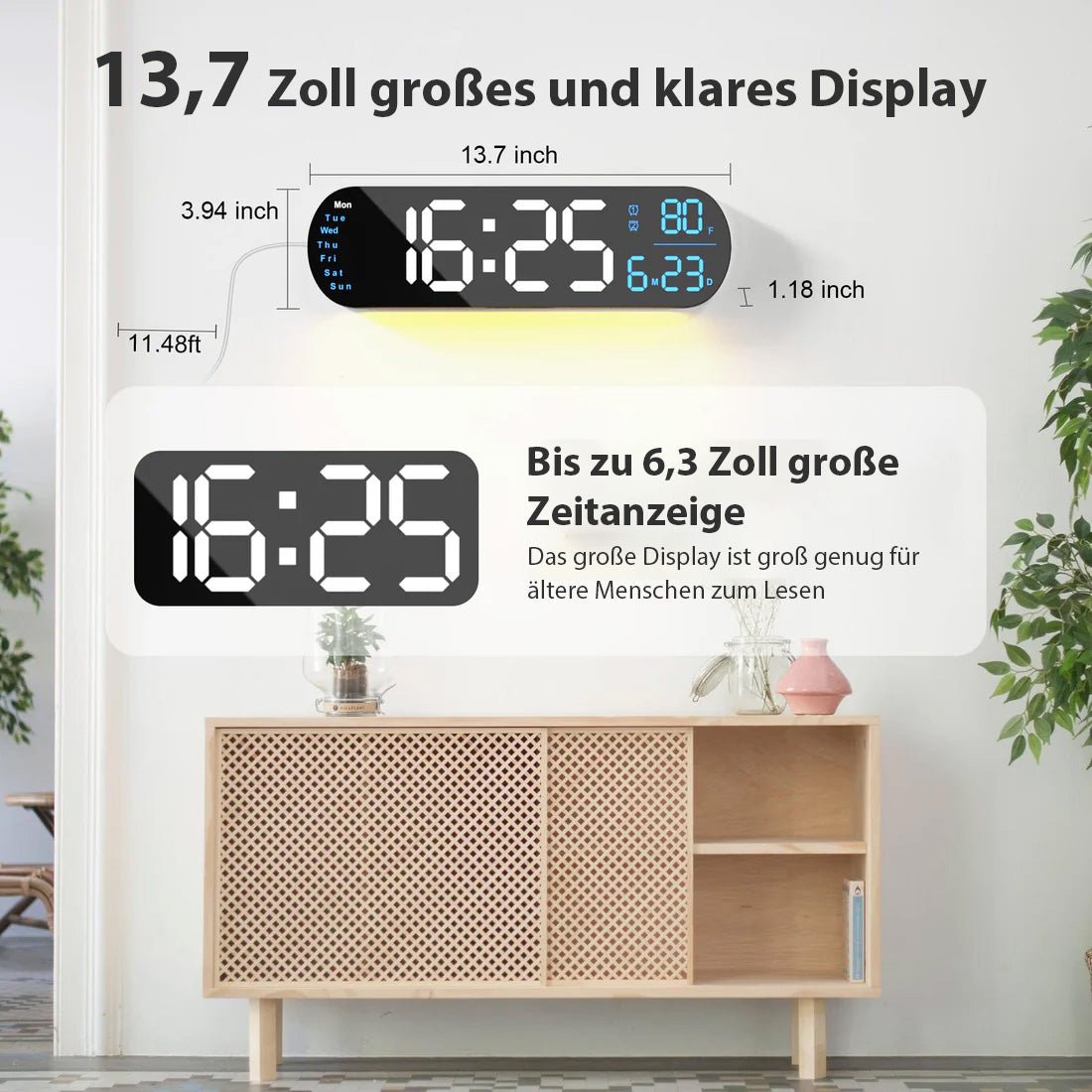 Saker Multifunktionsuhr mit LED-Anzeige