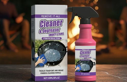 Clean grill after using the grill grease remover spray