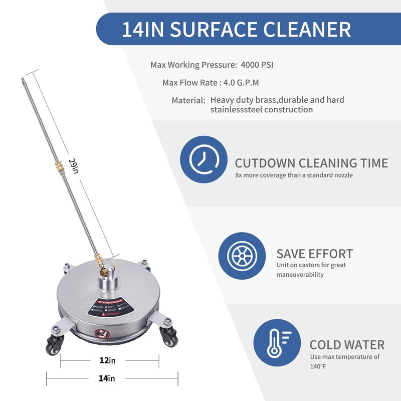 Sakerplus Pressure Washer Surface Cleaner