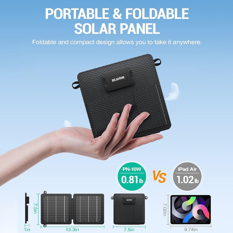 Sakerplus 10W Fast Charging Portable Solar Charger