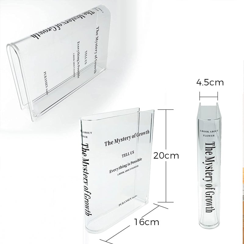 Boekvorm acryl vaas