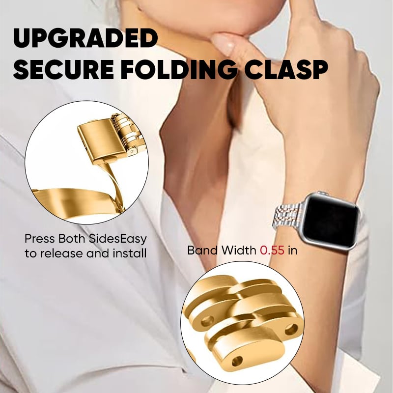 ​​iWatch Butterfly Clasp Metal Case Band