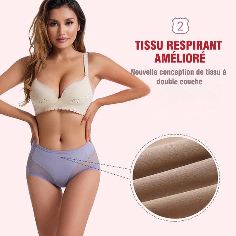 Slip moulant taille haute en soie glacée sans couture