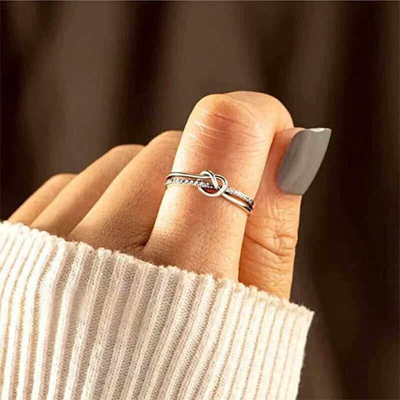 Mother & Daughter Bond Double Band Knot Ring