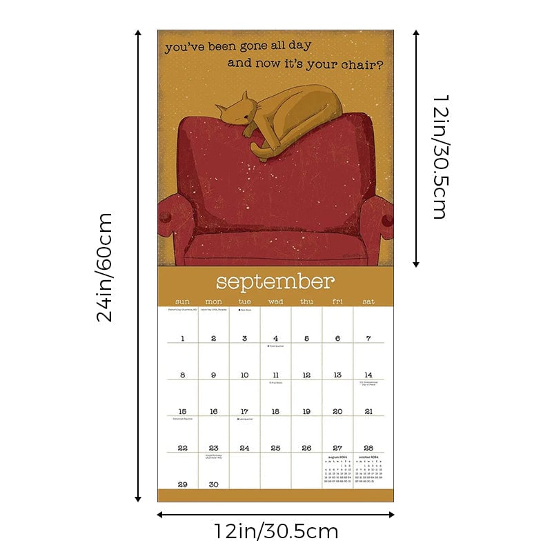 Et år med Snarky Cats 2024 veggkalender