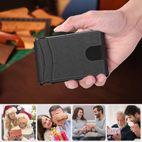 Men's Business Style Pu Leather Card Slots for AirTag