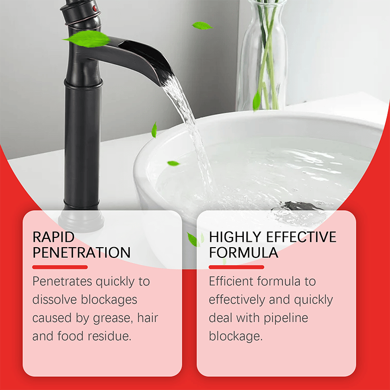 Powerful kitchen and bathroom pipe cleaning agent