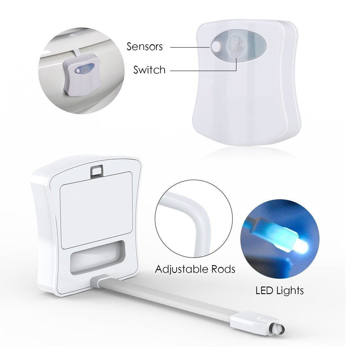 16-Color Motion Sensor LED Toilet Night Light