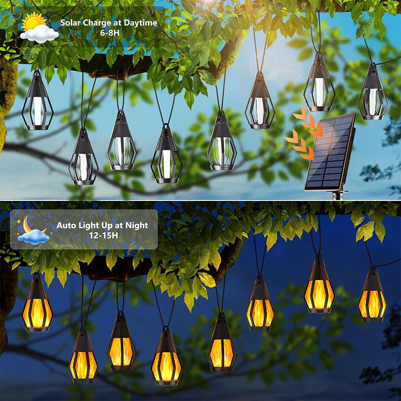 Solar Flickering Flame String Lights