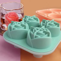 Rosen-Eiswürfelform mit 4 Fächern