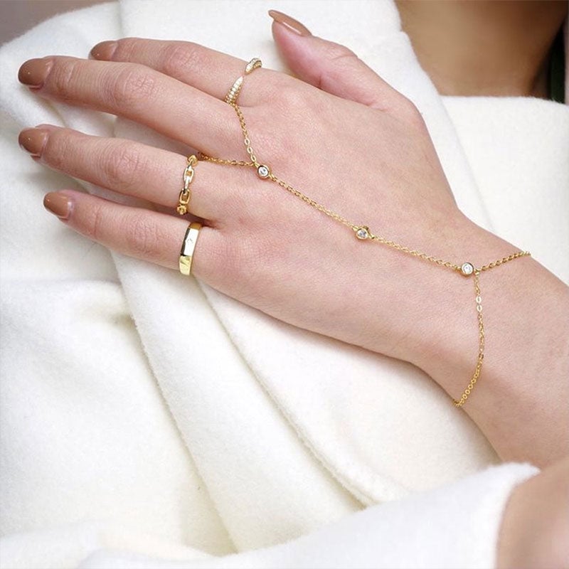 Diamond Connecting Fingers Bracelet