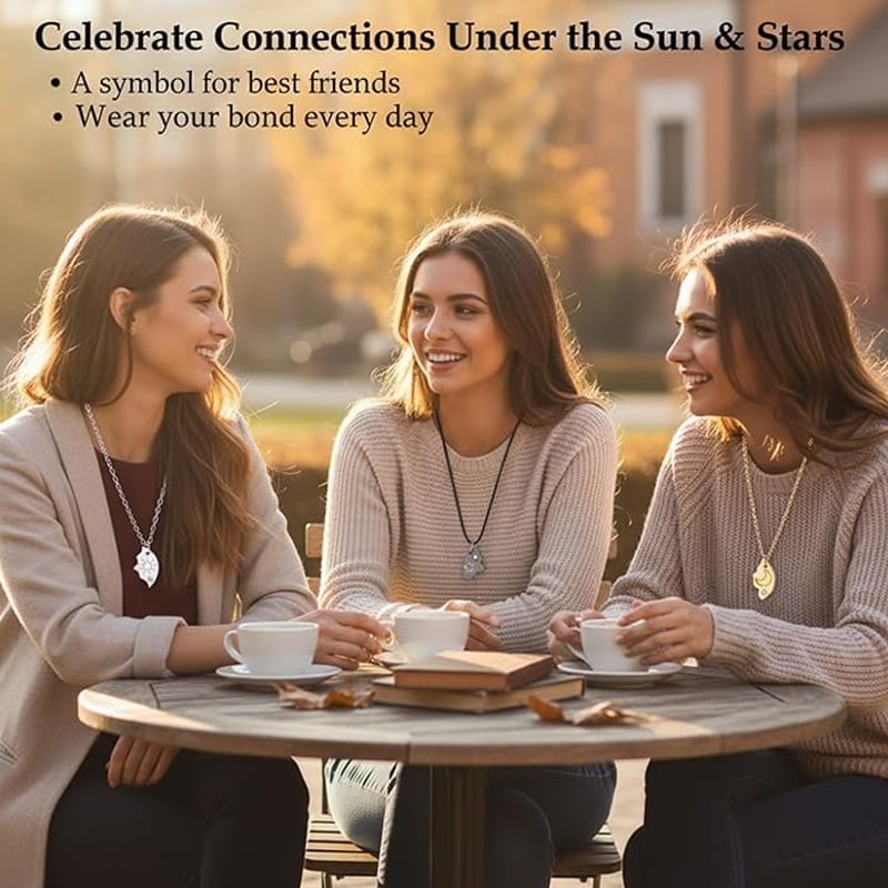 Sun Moon Star Friendship Necklaces