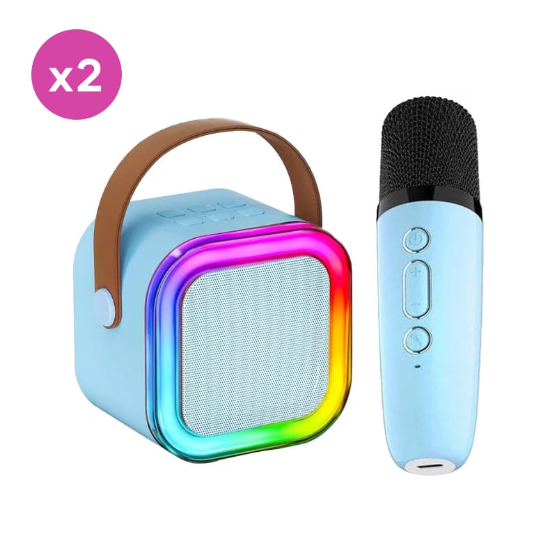 Mini Karaoke Machine with Wireless Microphones