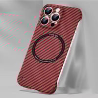 Carbon Fiber Texture Frameless For Magnetic charging iPhone Case
