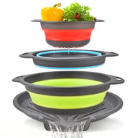 Sakerplus® Collapsible Silicone Kitchen Strainer Set