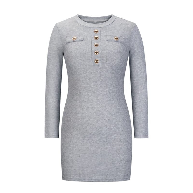 Button Thread Hip Skirt