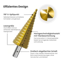 Stufenbohrer Nutsäge Bohrer Set(6 Stück)