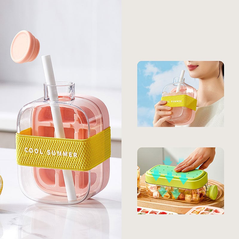 Straw Cup Ice Maker Bottle