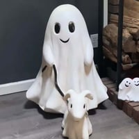 Halloween Ghost Walking Dog Statue👻
