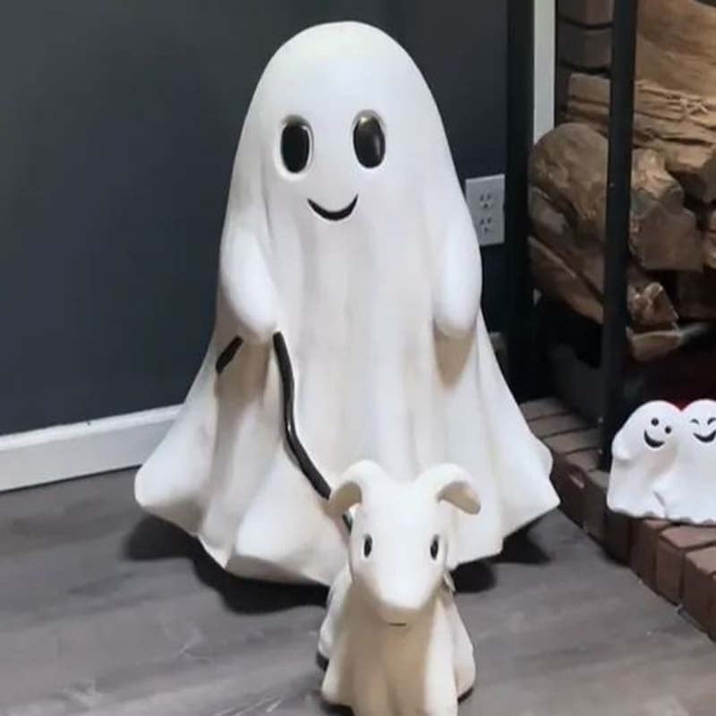 Halloween Ghost Walking Dog Statue👻