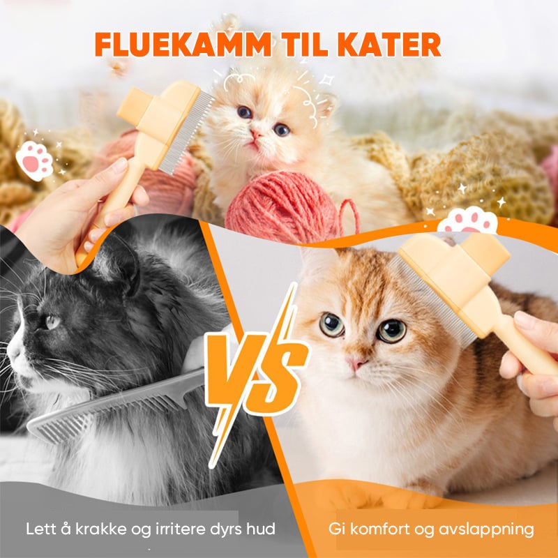 【sale】Lang- og Korttannet Kam i Rustfritt Stål for Kjæledyr