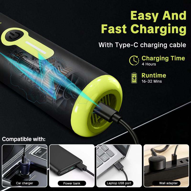 Sakerplus® Portable Cordless Handheld Car Vacuum Cleaner