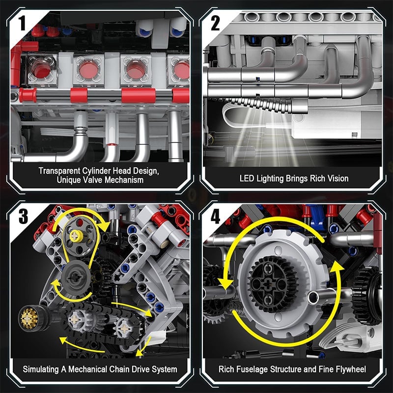 Sakerplus® V8 Working Car Engine Kit