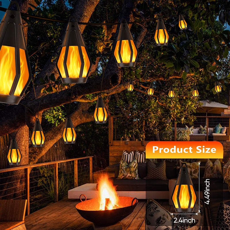 Solar Flickering Flame String Lights