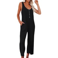 Ensfarget knapp Jumpsuit Backpacking Bukser med lommer