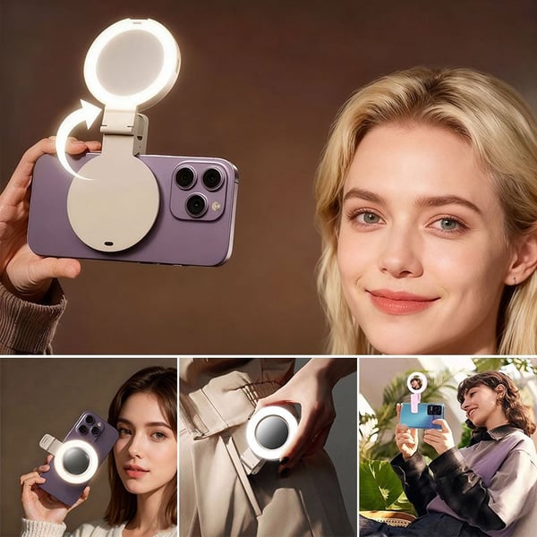 Portable Mobile Phone Rear Selfie Mirror Fill Light
